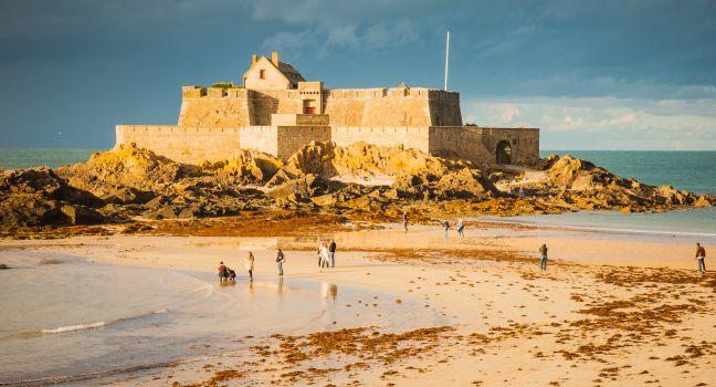 A fort in St. Malo, Brittany, France; 