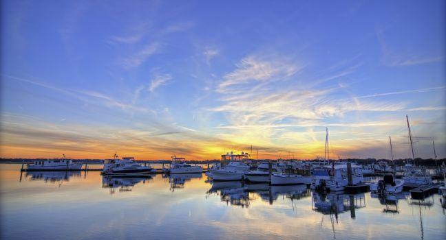 marina in beaufort south carolina, hdr image.