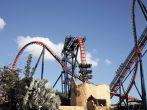 Roller coaster in the busch gardens in tampa (Florida)