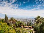 High angle view of Santiago de Chile from Cerro San Cristobal.; 