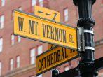 Baltimore, Maryland in the United States. Famous landmark - Mount Vernon Place.