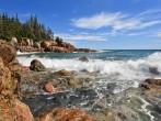 Acadia national park, incoming wave at Otter cliff area.