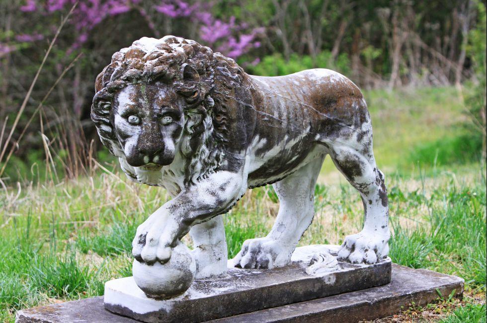 Stone Lion on the grounds of Cheekwood Mansion , Nashville Tennessee