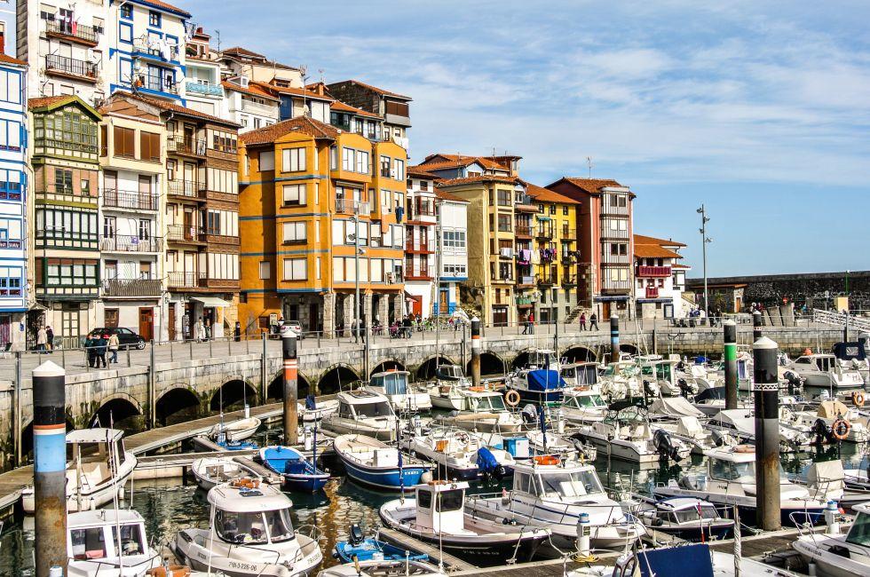 BERMEO, SPAIN - FEBRUARY 16: The modern port of Bermeo. One of the most famous ports in the Basque Country February 16, 2013 in Bermeo, Basque Country, Spain