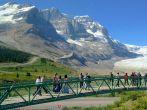 ATHABASCA GLACIER, ALBERTA - AUGUST 1 - Ice Explorer Ride at Athabasca Glacier in Alberta, Canada on August 01, 2014. Thousands of people come every year to do Ice Explorer Ride at the Glacier