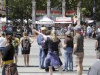 PORTLAND, OREGON - JULY 28: Many people waiting to cross SW Naito Parkway near the waterfront at the very popular Portland Saturday Market on a sunny summer day on July 28, 2012 in Portland, Oregon.; Shutterstock ID 132418202; Project/Title: Pacific NW ebo
