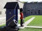 A member of the Canadian Royal 22nd Regiment stands guard at the gates to the Citadel in Old Quebec City, Quebec, Canada.
