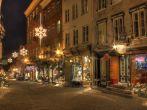 Old Quebec City by a cold winter night