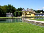 SALZBURG,AUSTRIA - JULY 16, 2014. Hellbrunn Pallace and his gardens.Hellbrunn Palace,an early early Baroque villa,built in 1613, used as a day residence in summer.