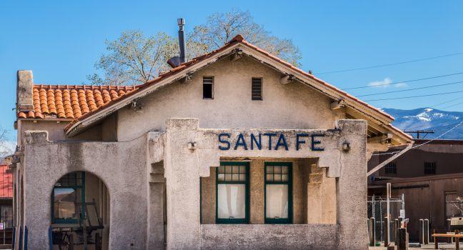 Santa Fe, New Mexico, USA - April 07, 2014: The Santa Fe Train Station which is also the Visitor Center