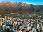 Panoramic view of Santiago de Chile and Los Andes mountain range
