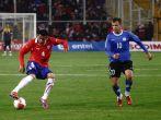 SANTIAGO, CHILE - JUNE 19: Mauricio Isla from Chile (red n4) during a friendly soccer match played between Chile and Estonia at 19th of June, 2011 in Santiago Chile.
