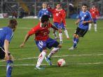 SANTIAGO, CHILE - JUNE 19: Luis Jimenez from Chile (red n11) during a friendly soccer match played between Chile and Estonia at 19th of June, 2011 in Santiago Chile.