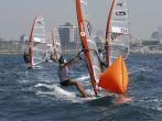 TEL-AVIV, ISRAEL-APRIL 4: Participants compete in the  Israel Youth Championship of Yacht & Windsurfing 2012 on April 2-4, 2012 in Tel-Aviv, Israel