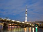 TOKYO - APR 04 : View of Tokyo Sky Tree (634m) at night, the highest free-standing structure in Japan and 2nd in the world with over 10million visitors each year, on APR 04,2013  in Tokyo, Japan.
