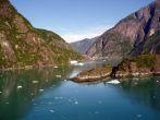 Shot of water, ice and mountains in Tracy Arm Fjord, Alaska.
