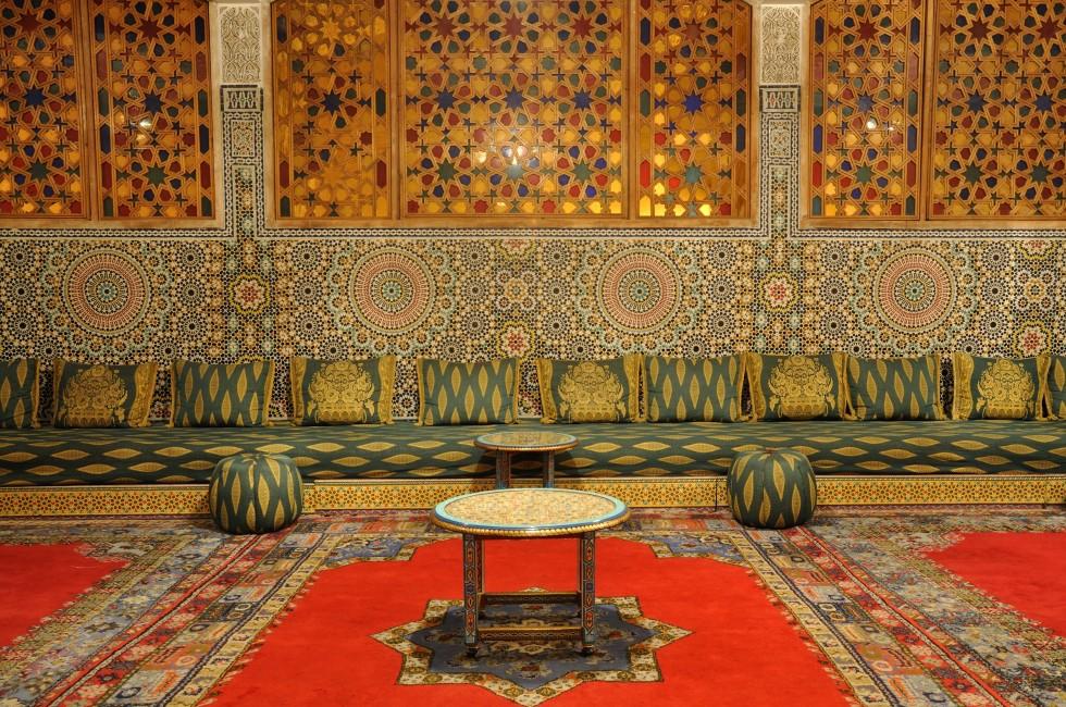 Oriental decorated lounge in Morocco;