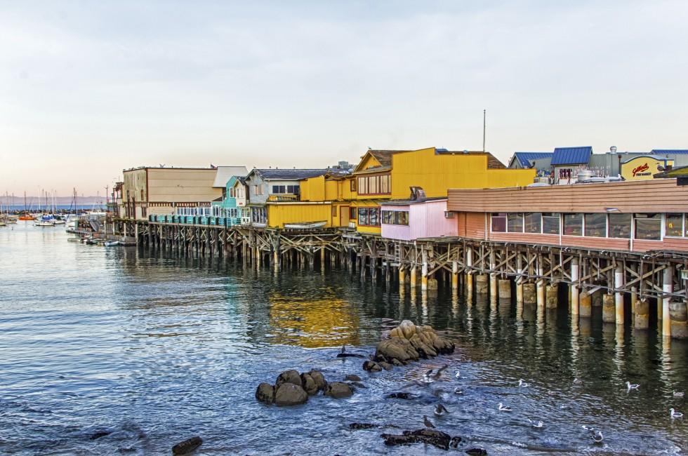 MONTEREY, CA/USA: DECEMBER 10: Monterey Wharf and Marina where fishing, sport and tourism combine to play vital economic roles in the vitality of Monterey Bay, California. December 10, 2012.;