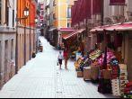 LOGRONO, SPAIN - JUNE 27, 2014: Street near  market in  old district. Logrono, Spain