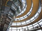 BERLIN, GERMANY - JULY 21, 2013:Tourists inside the glass dome of the Reichstag in Berlin, Germany; July 21, 2013 