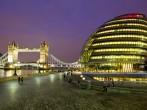 LONDON, ENGLAND FEB 17: London City Hall, headquarter of London Authority and Tower Bridge on Feb 17, 2012 in London, United Kingdom.; 