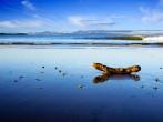 A beautiful beach scene at dusk, Taipa Beach, Northland, New Zealand
