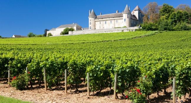 Chateau de Rully with vineyards, Burgundy, France; 
