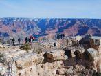 Tourists at the Grand Canyon taken from Grandview Point overlook South rim.