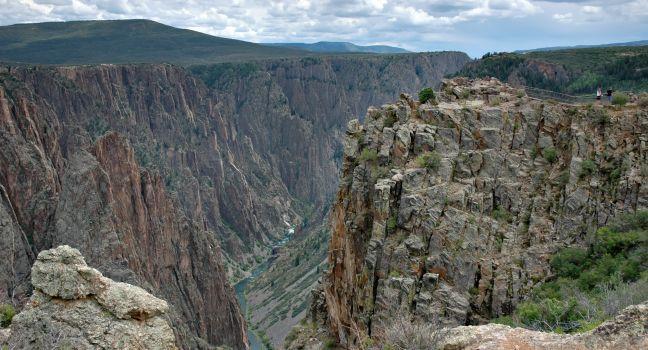 Black Canyon of the Gunnison National Park, Colorado with the Gunnison River deep in a gorge. Photo taken July 2006.