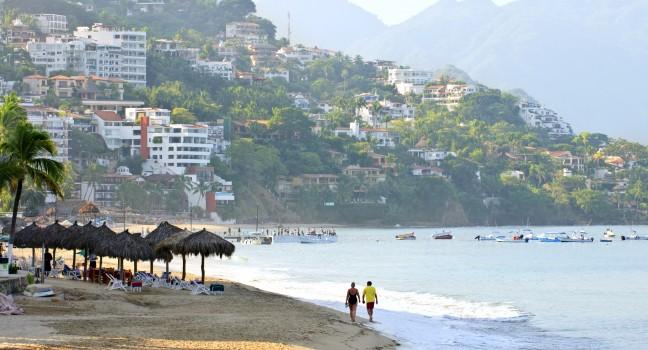 Morning beach and ocean in Puerto Vallarta, Mexico