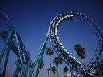 This is the roller coaster at Knott's Berry Farm in Buena Park. This ride is called Montezuma's Revenge.