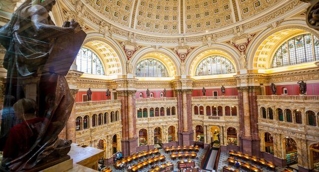 Main Hall, Library of Congress, Capitol Hill, Washington, D.C., USA