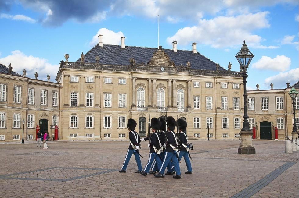 Royal Gard near Amalienborg castle in Copenhagen, Denmark