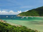 Tai Long Sai Wan, one of the best beaches in Hong Kong with crystal clear water, surrounded by beautiful hills.