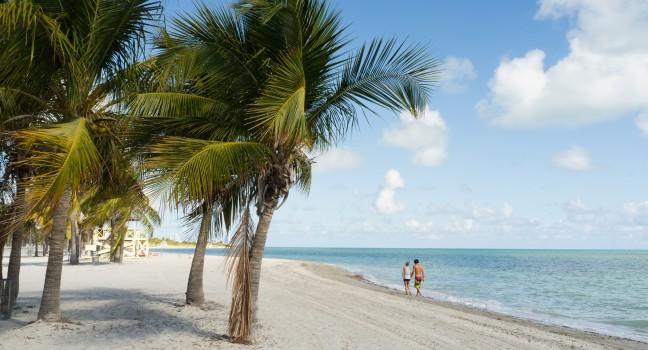 Beautiful Crandon Park Beach in Miami. Florida.