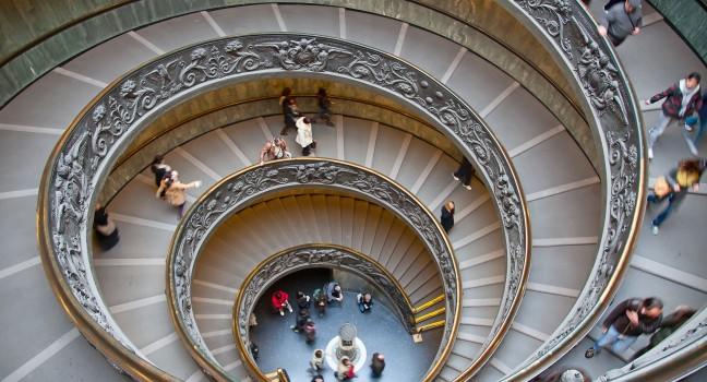 Staircase, Musei Vaticani, Rome, Italy