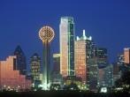 Dallas, TX skyline at night.