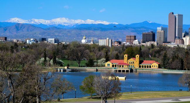 View of Denver, Colorado from City Park.