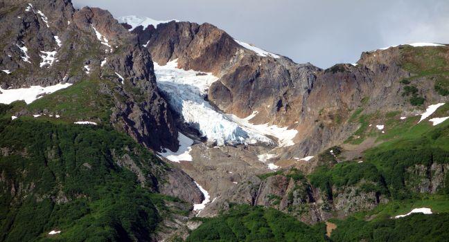 A picture of a glacier taken at hyder alaska.