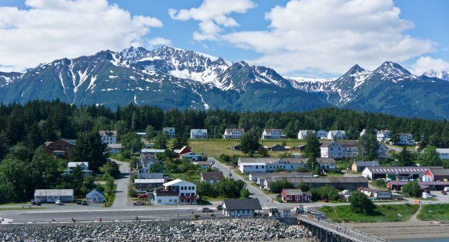 Beautiful view of Haines city near Glacier Bay, Alaska, USA.