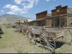 Old Wooden Wagons in a Ghost Town.