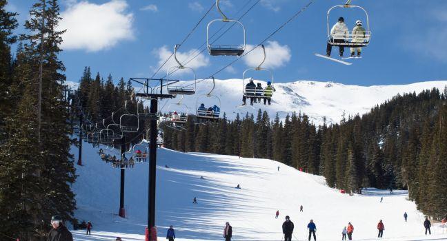 Skiing at Loveland Basin, Colorado.