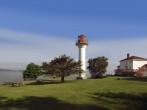 Vancouver Island; Active Pass Lighthouse, Mayne Island in the Gulf Islands, the Strait of Georgia, Canada