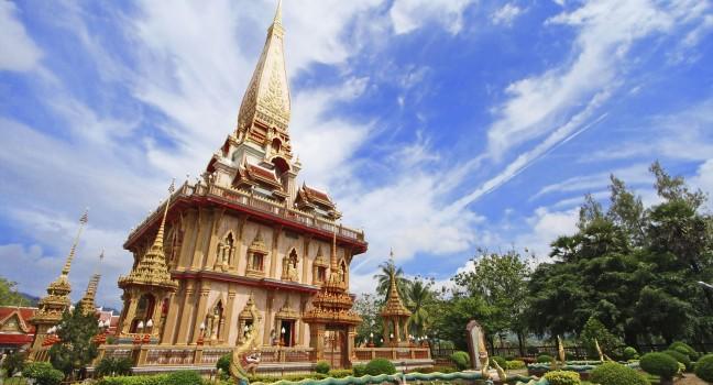WAT CHAITHARAM or Wat Chalong TEMPLE in Phuket thailand 