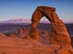 Arches National Park, Utah; Utah's Delicate Arch at dusk