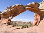 In northern part of Arches National Park, Utah. From Devils Garden Campground. Length is a 1.2-mile hiking loop.