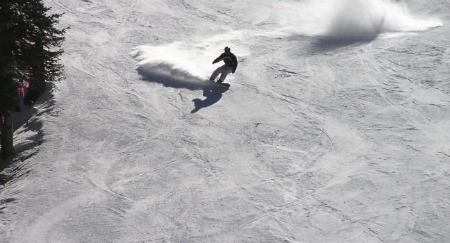 Snowboarder at Arapahoe Basin, Colorado;