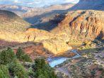 Salt River Canyon at sunrise, catching day's first rays.