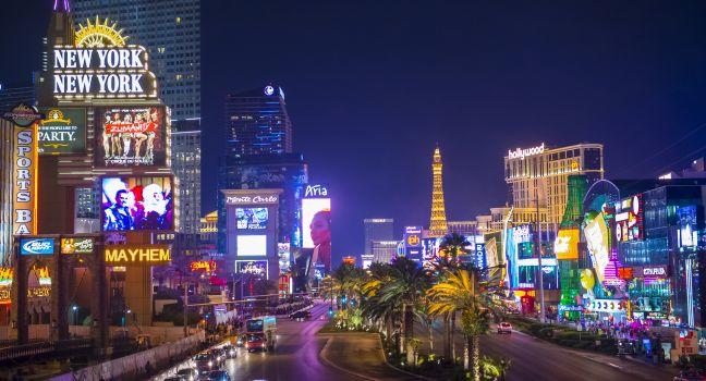 LAS VEGAS - SEP 15 : View of the strip on September 15 , 2013 in Las Vegas. The Las Vegas Strip is an approximately 4.2-mile (6.8 km) stretch of Las Vegas Boulevard in Clark County, Nevada.; Shutterstock ID 156196706; Project/Title: 20 Best Places to Celeb