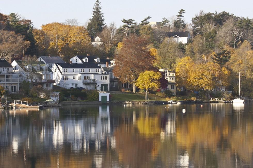 Morning reflection in the water of the North West Arm in Halifax, Nova Scotia.